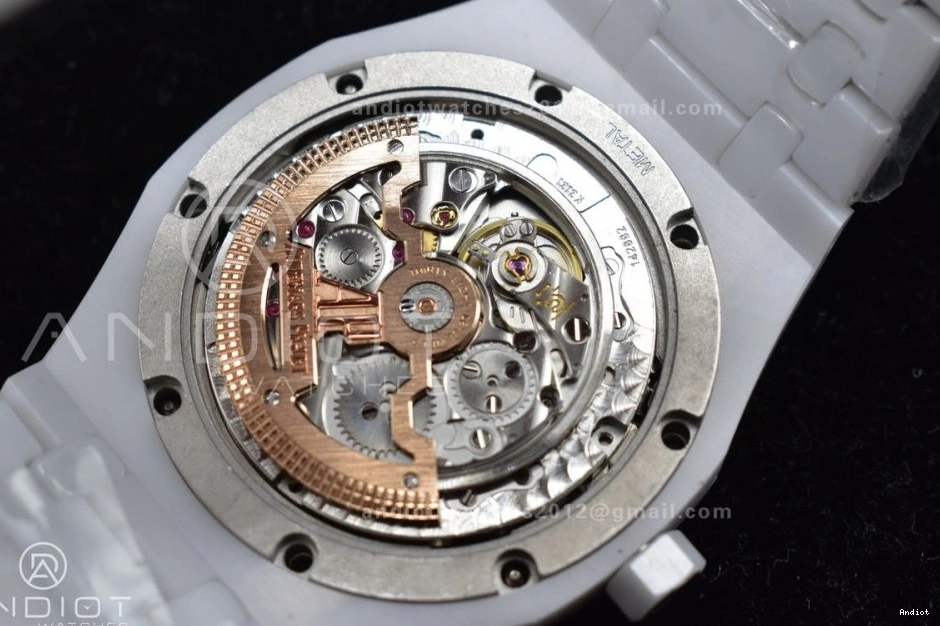 26579cb on Best Royal Perpetual APSF Ceramic Edition Oak Calendar White Bracelet A5134 Ceramic 0217